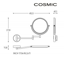 MEDIDAS ESPEJO AUMENTO x5 A PARED COSMIC